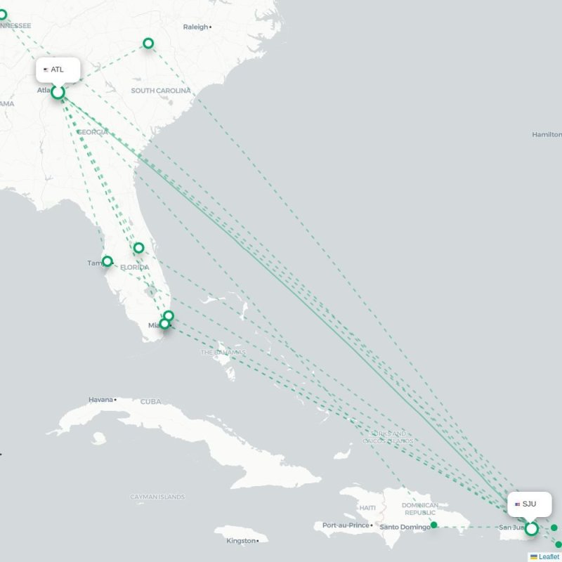 ATL - SJU route map