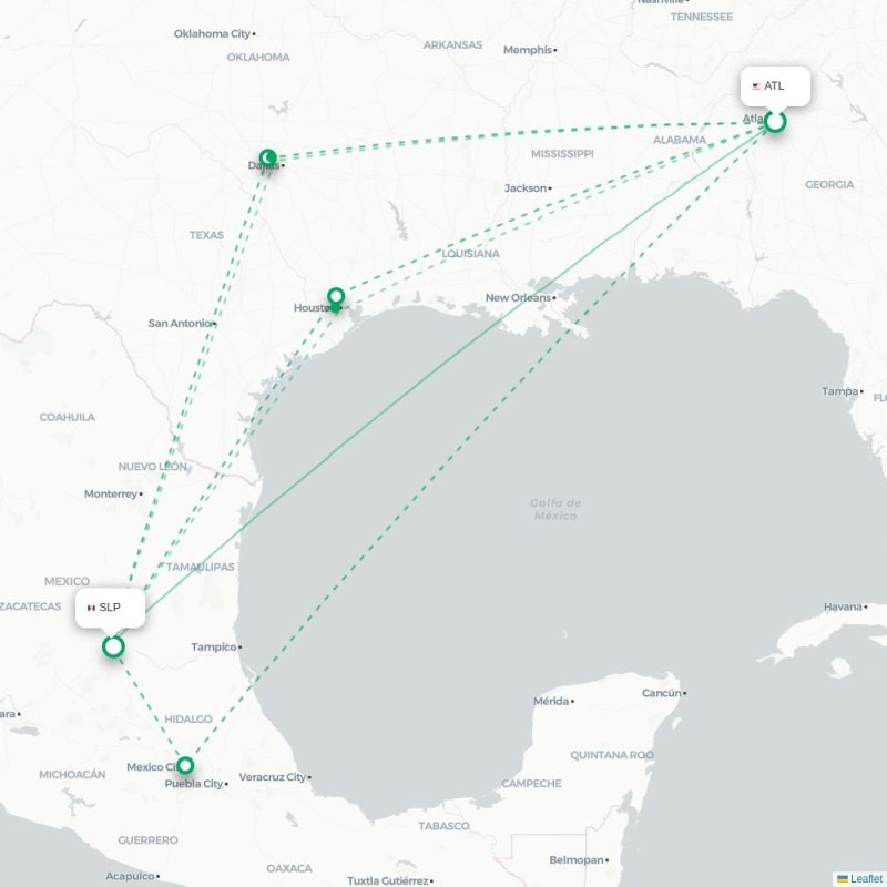 ATL - SLP route map