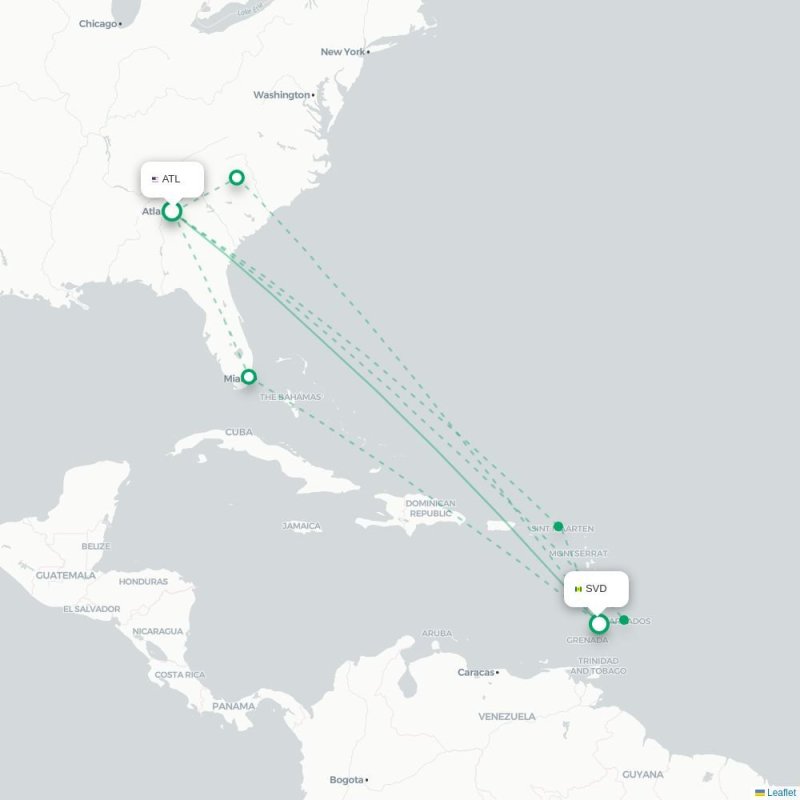 ATL - SVD route map