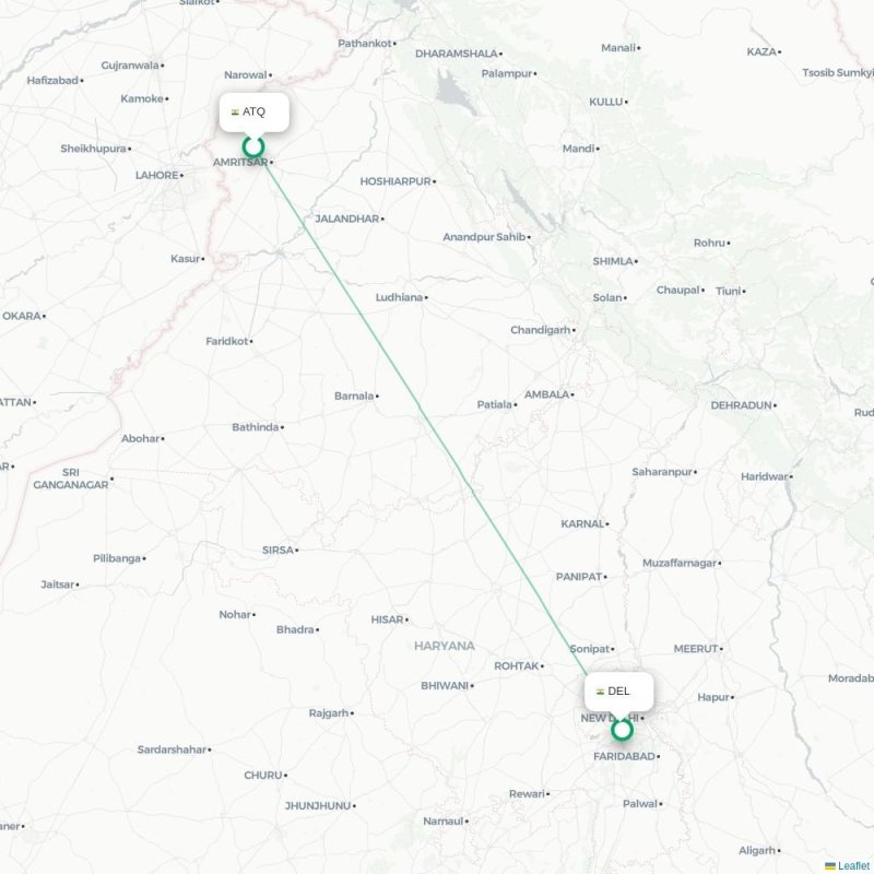 ATQ - DEL route map
