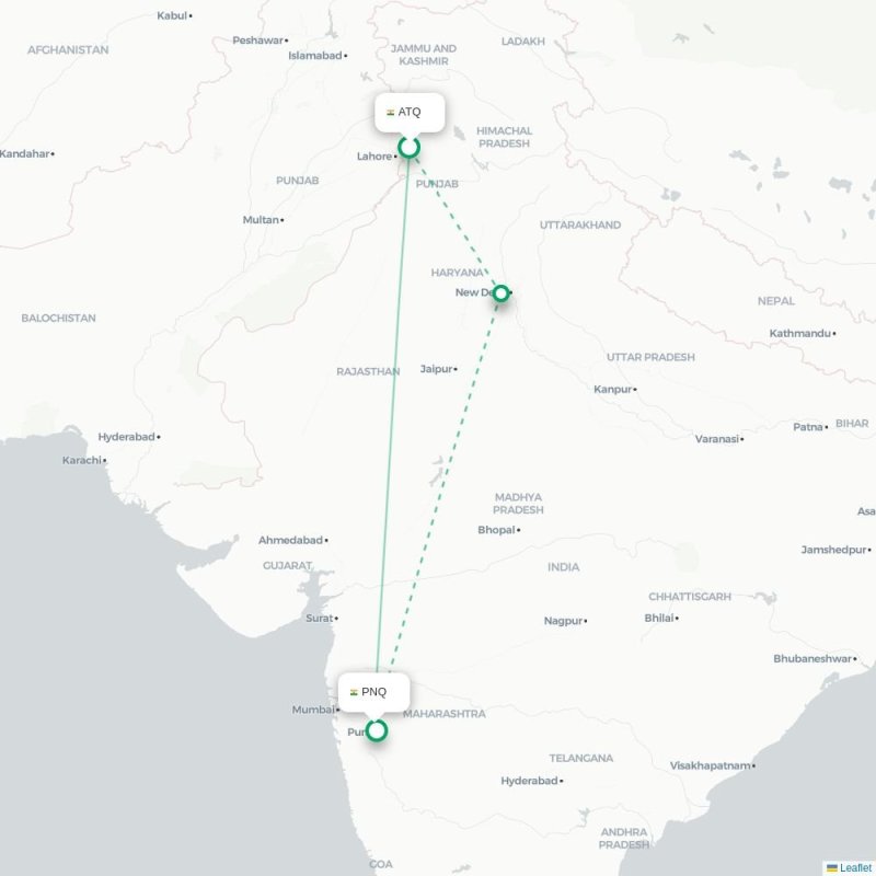 ATQ - PNQ route map