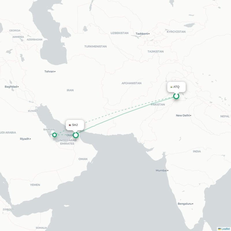 ATQ - SHJ route map