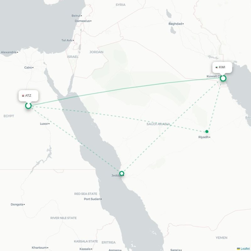 ATZ - KWI route map