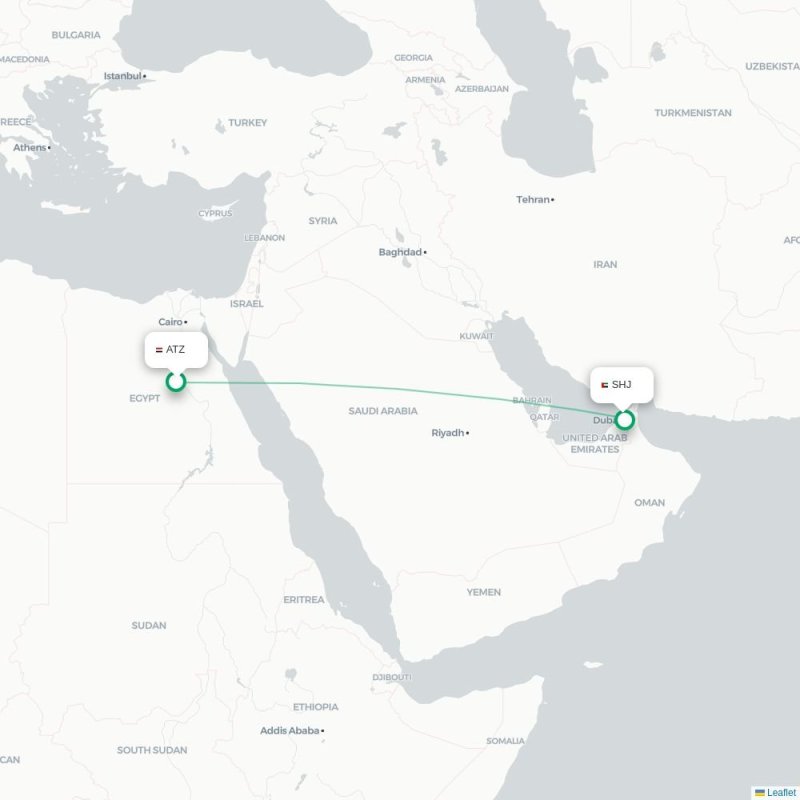 ATZ - SHJ route map