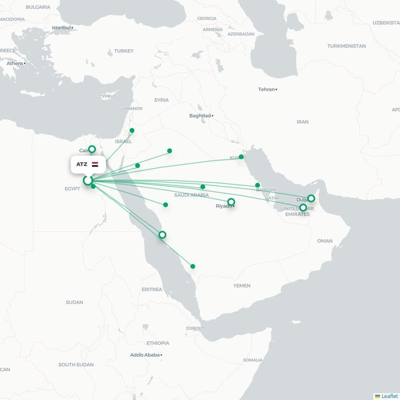 Route map Asyut  ATZ airport