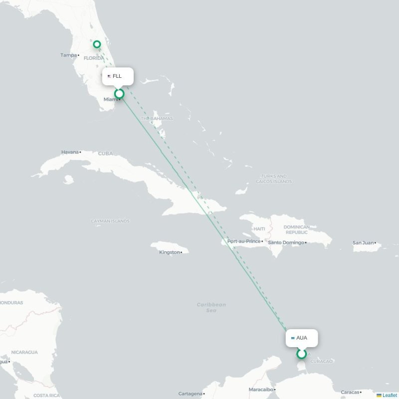 AUA - FLL route map