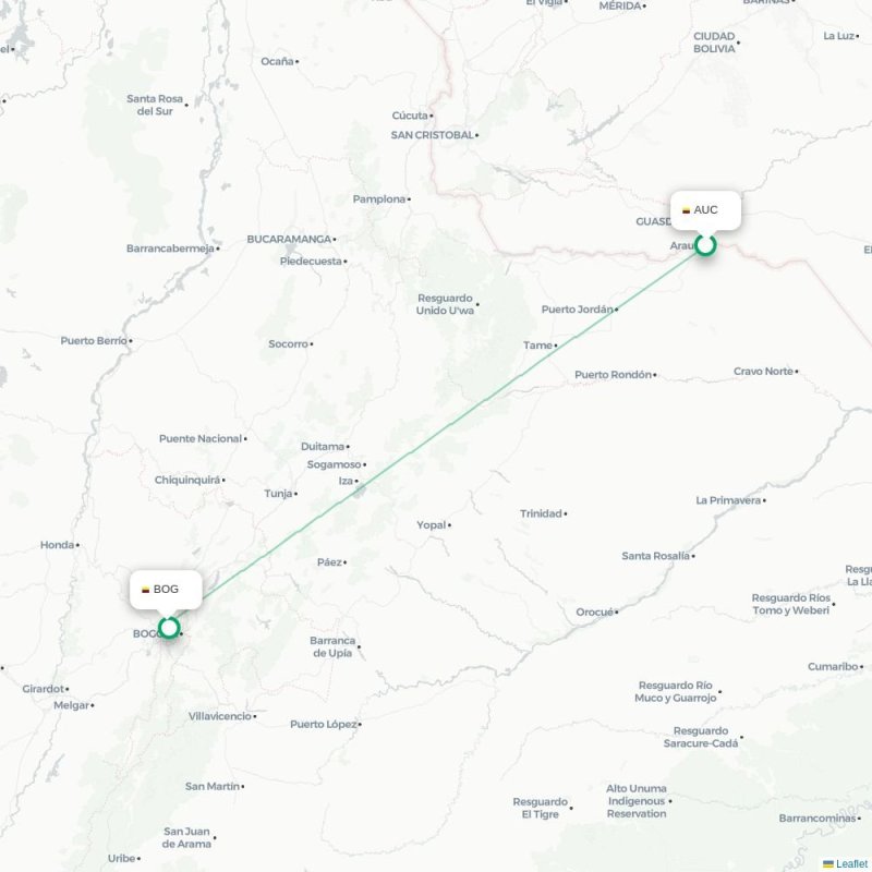 AUC - BOG route map