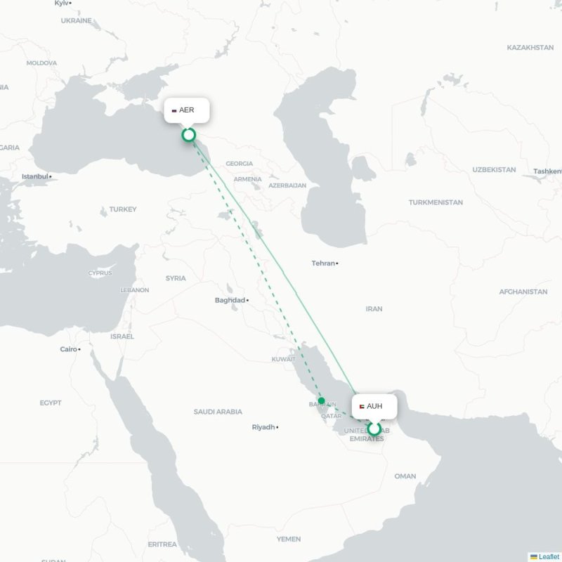 AUH - AER route map