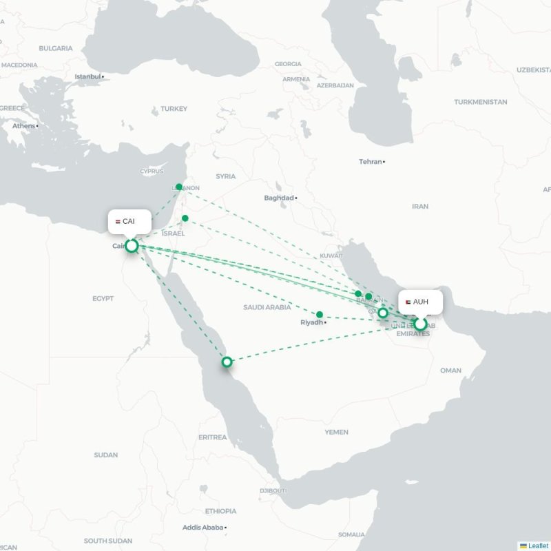AUH - CAI route map