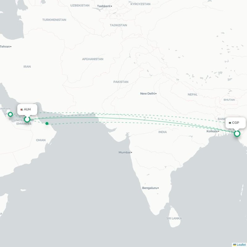 AUH - CGP route map