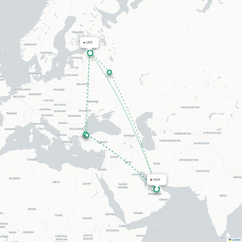 AUH - LED route map