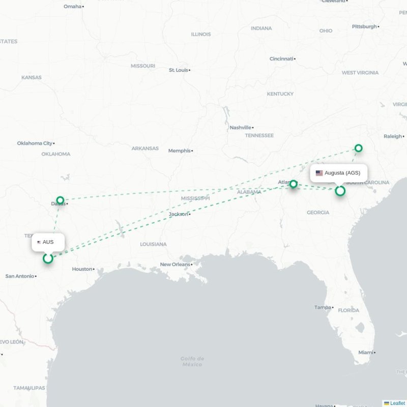 AUS - AGS route map