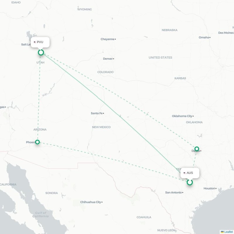 AUS - PVU route map