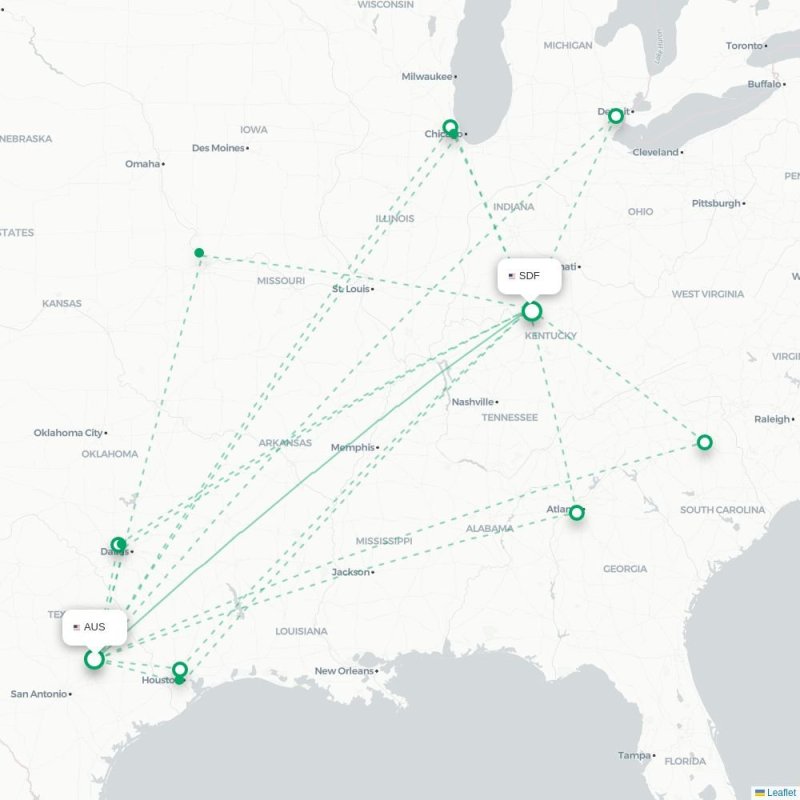 AUS - SDF route map