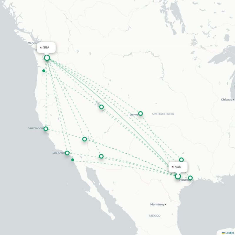 AUS - SEA route map