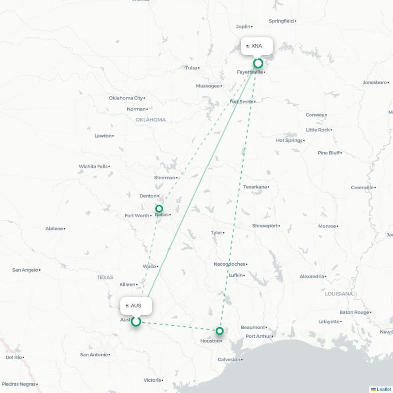 AUS - XNA route map