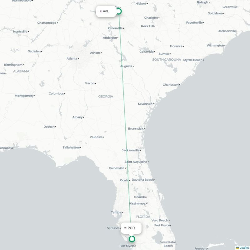 AVL - PGD route map