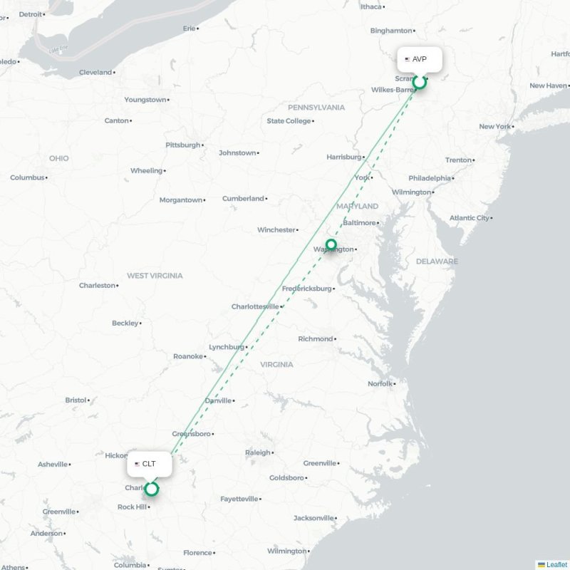 AVP - CLT route map