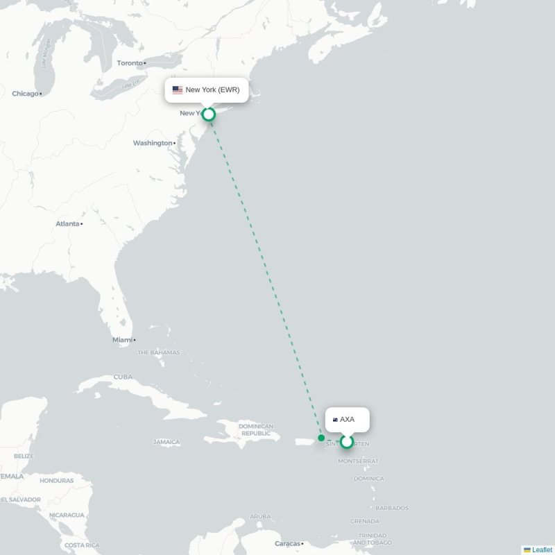 AXA - EWR route map