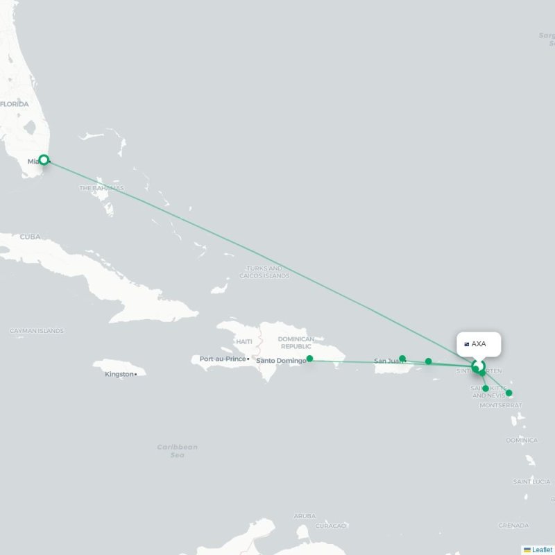 AXA - SXM route map