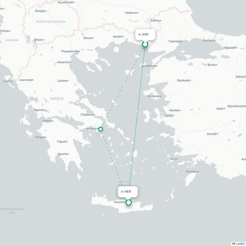 AXD - HER route map
