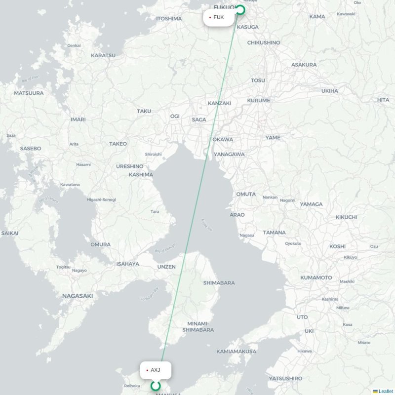 AXJ - FUK route map