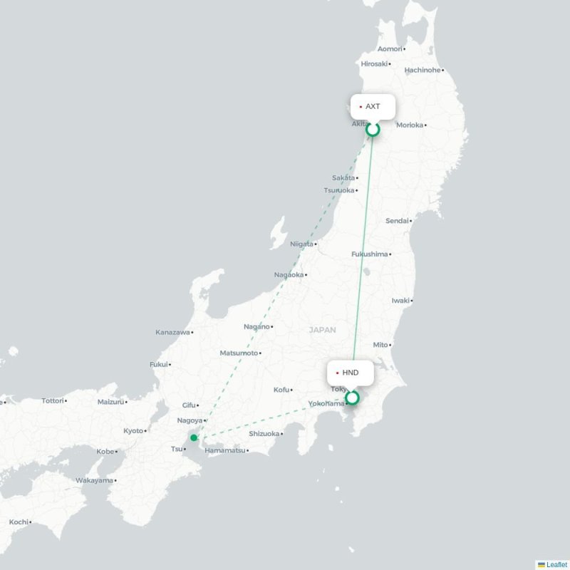AXT - HND route map