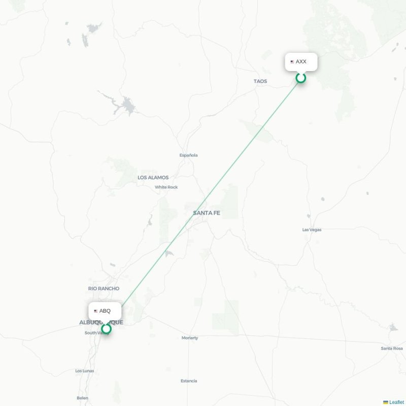 AXX - ABQ route map