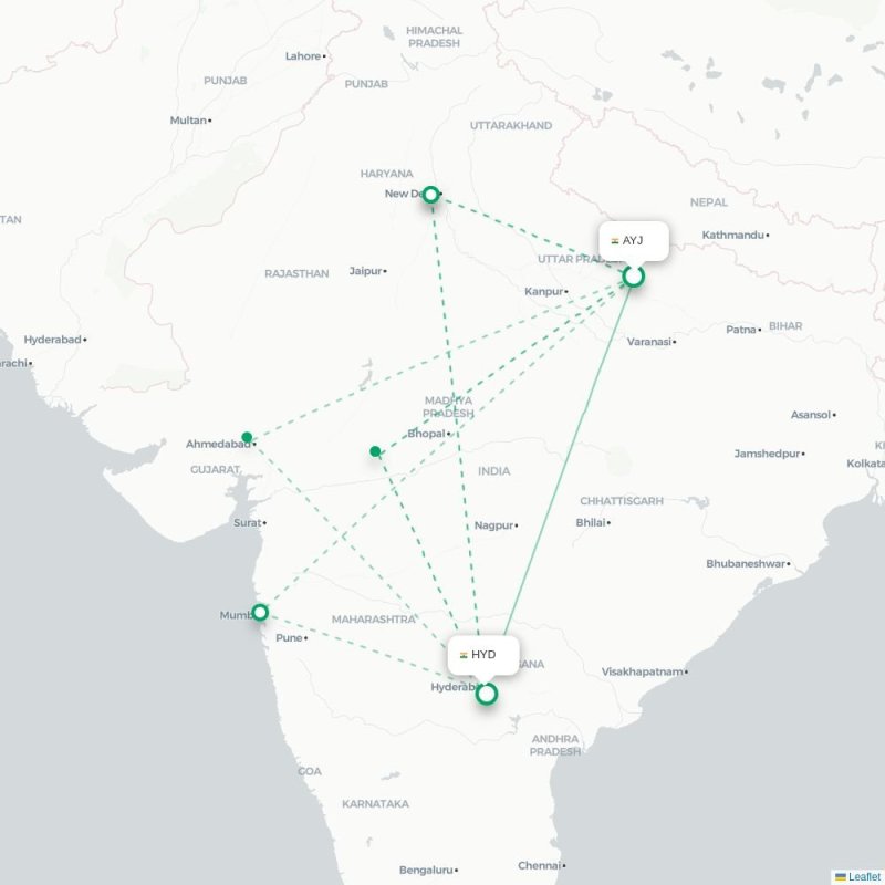 AYJ - HYD route map
