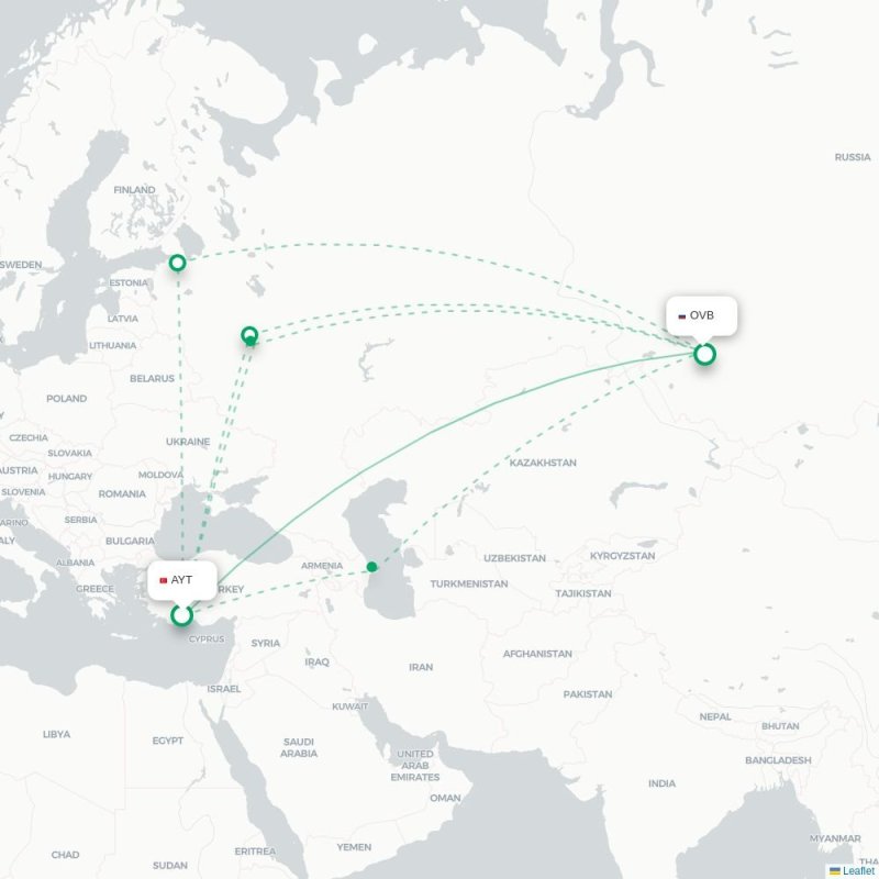 AYT - OVB route map