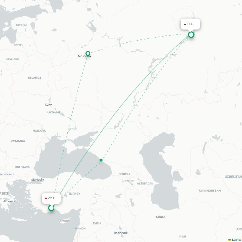 AYT - PEE route map