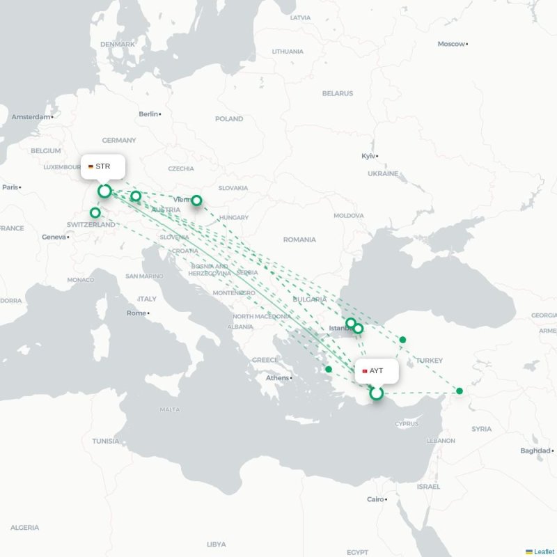 AYT - STR route map