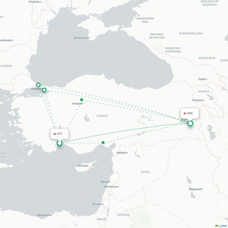 AYT - VAN route map