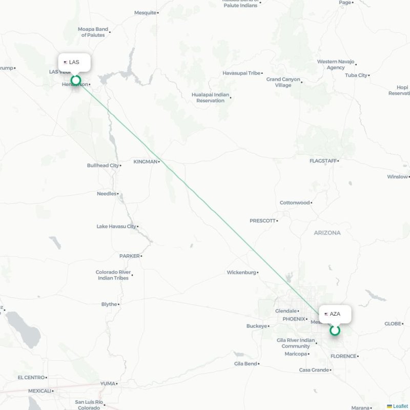 AZA - LAS route map