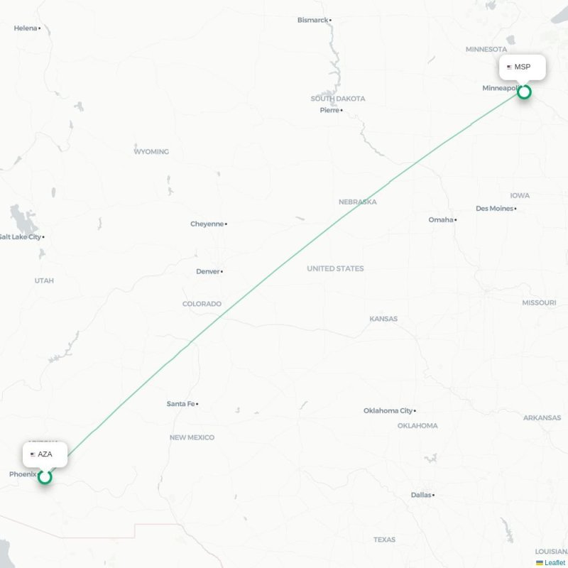 AZA - MSP route map