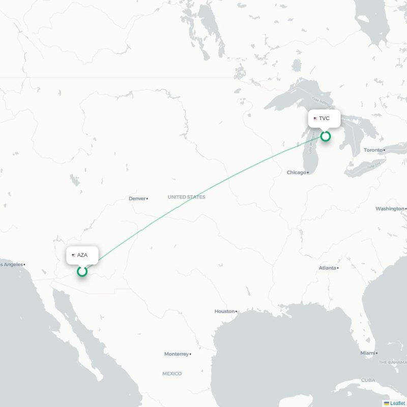 AZA - TVC route map