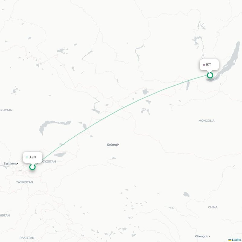 AZN - IKT route map