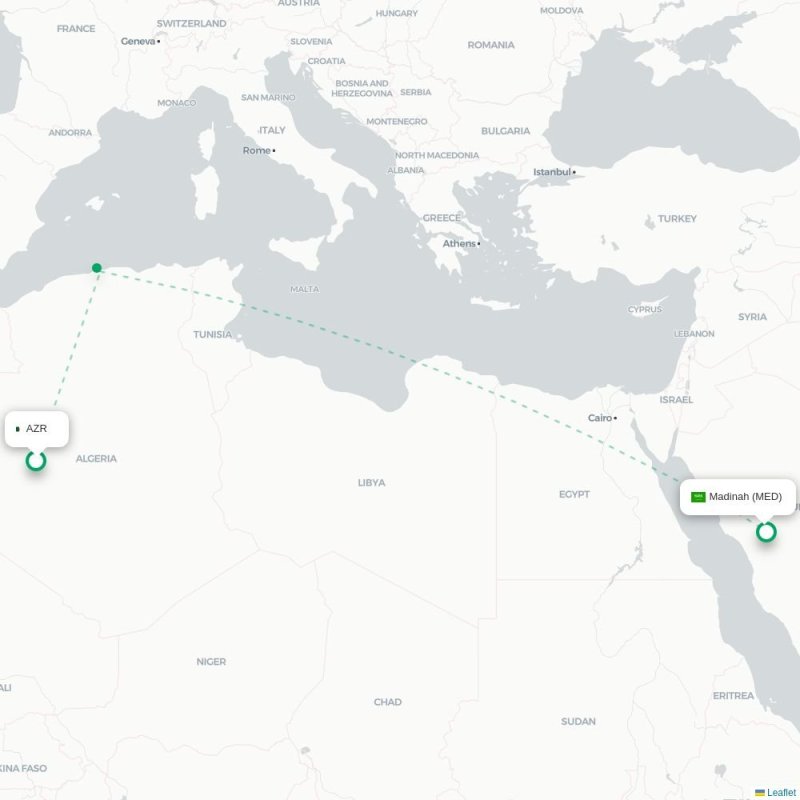 AZR - MED route map
