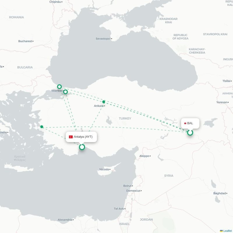 BAL - AYT route map