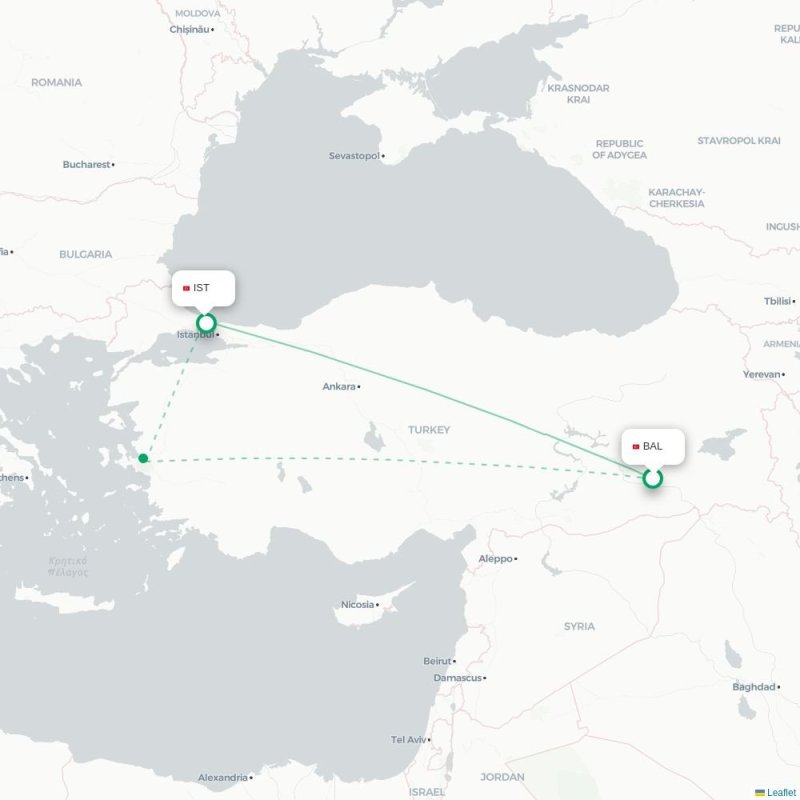 BAL - IST route map