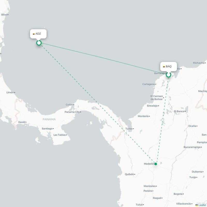BAQ - ADZ route map