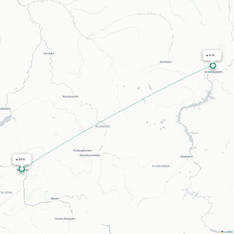 BAX - KJA route map