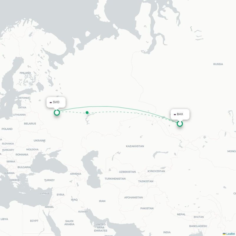 BAX - SVO route map