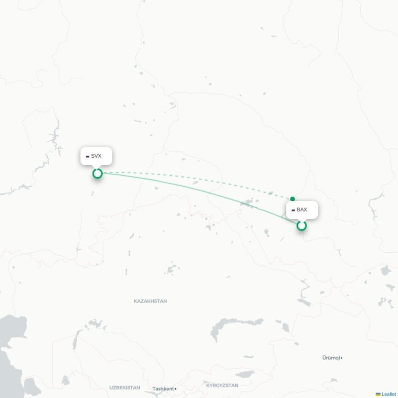 BAX - SVX route map