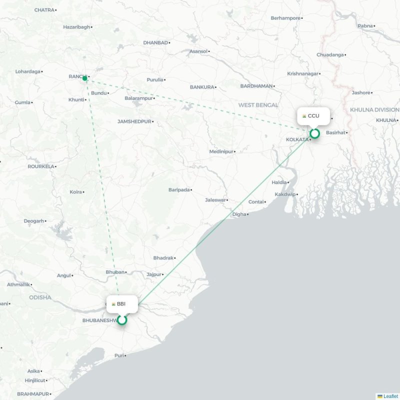 BBI - CCU route map