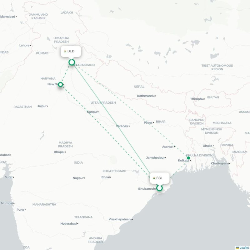 BBI - DED route map