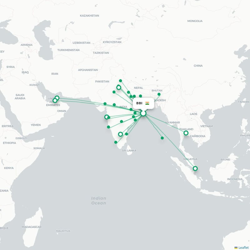 Route map Bhubaneswar  BBI airport