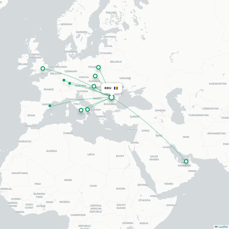 Route map Bukarest  BBU airport