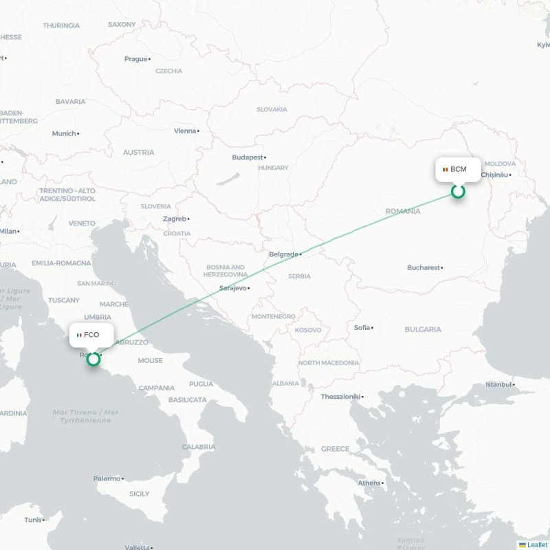BCM - FCO route map