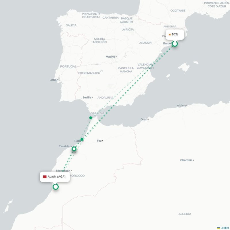 BCN - AGA route map